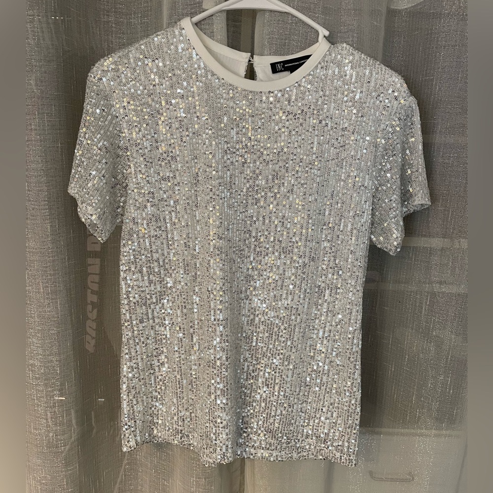 Sequin Silver Women's Top